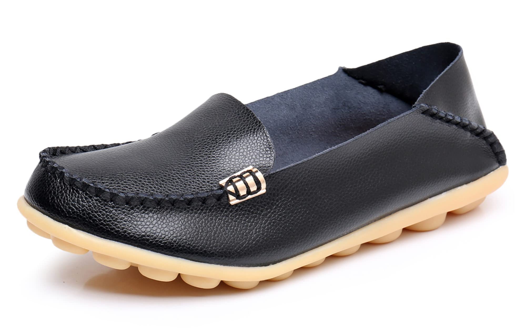 VenusCelia Women's Natural 2 Comfort Walking Flat Loafer