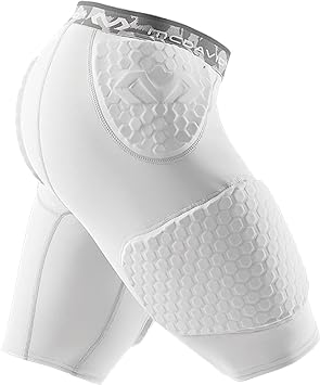 McDavid Compression Football Padded Shorts w/ HEX Pads, Mens Compression Shorts, Hip, Tailbone, Thigh Padding Girdle, Football, Lacrosse, Hockey, Basketball
