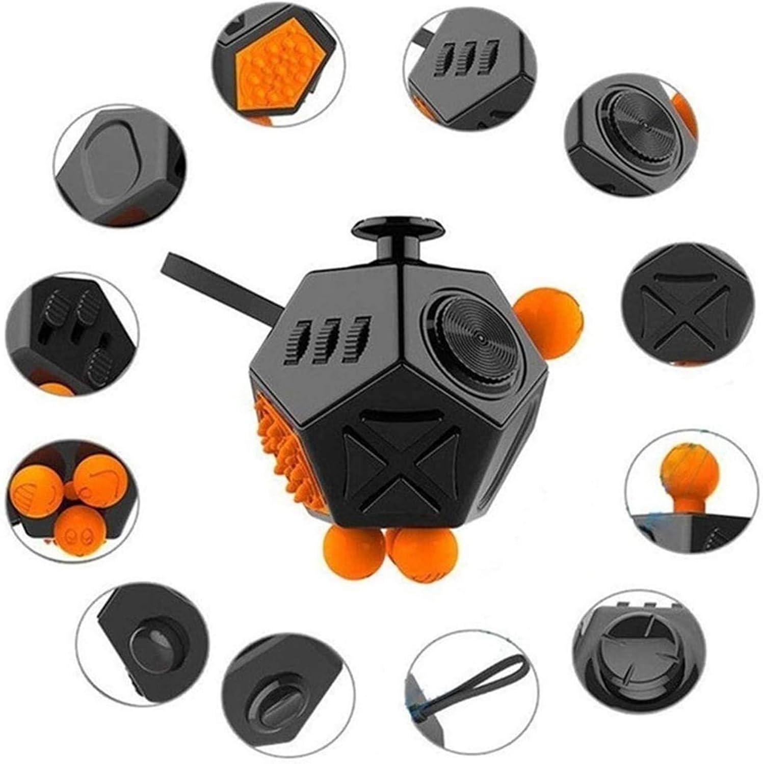 CLKJCAR Fidget Dodecagon, 12 Sides Cube Anxiety Stress Relieves Anti ...