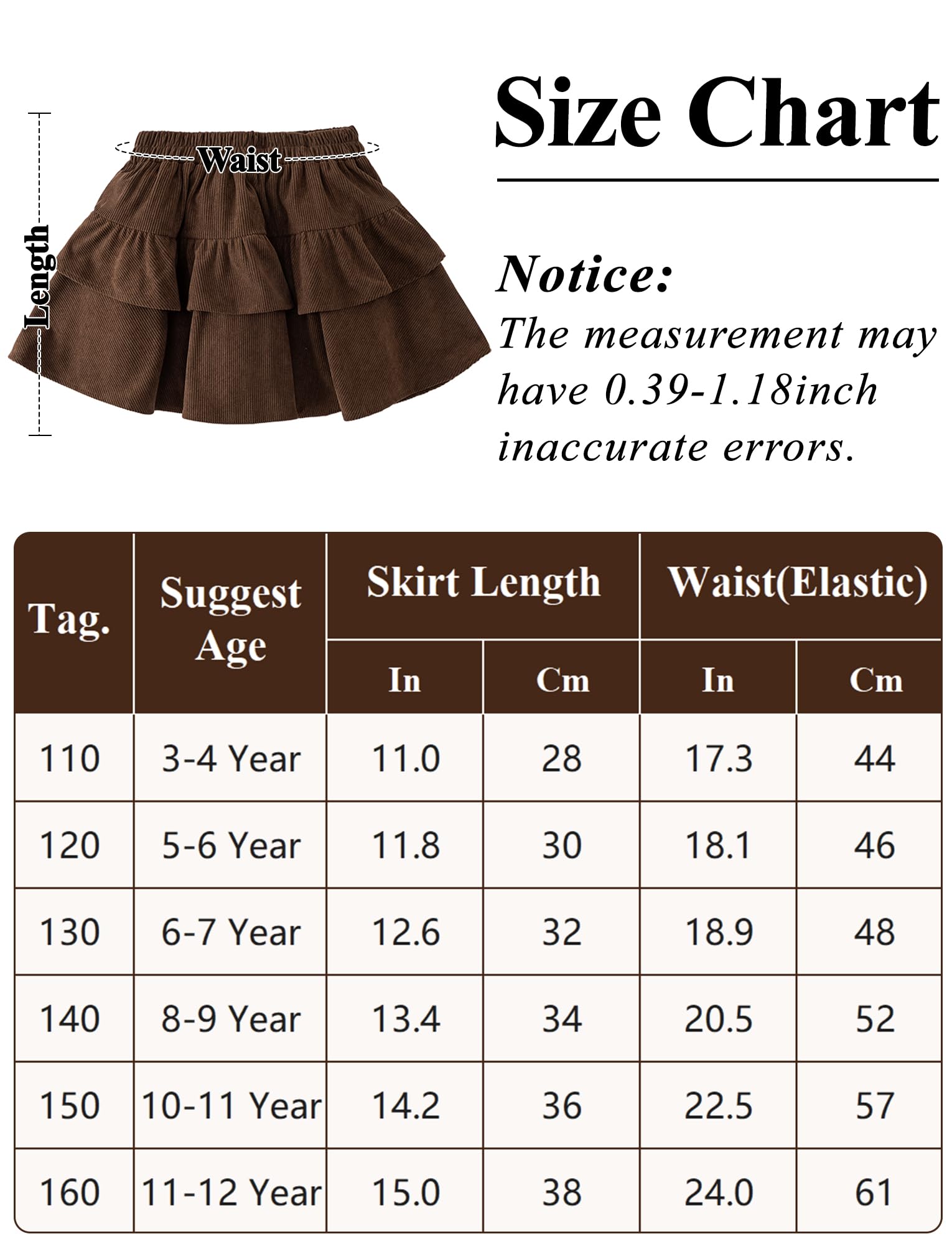 SEAUR Minifalda corta de pana para niña, cintura alta, plisada, casual, uniforme escolar
