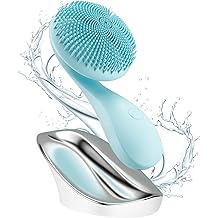 2 in 1 Facial Cleansing Brush, Rotating Magnetic Beads &amp; Massage Cleaning Electric Face Scrubber, Waterproof and Rechargeable Exfoliating Face Scrubber Brush