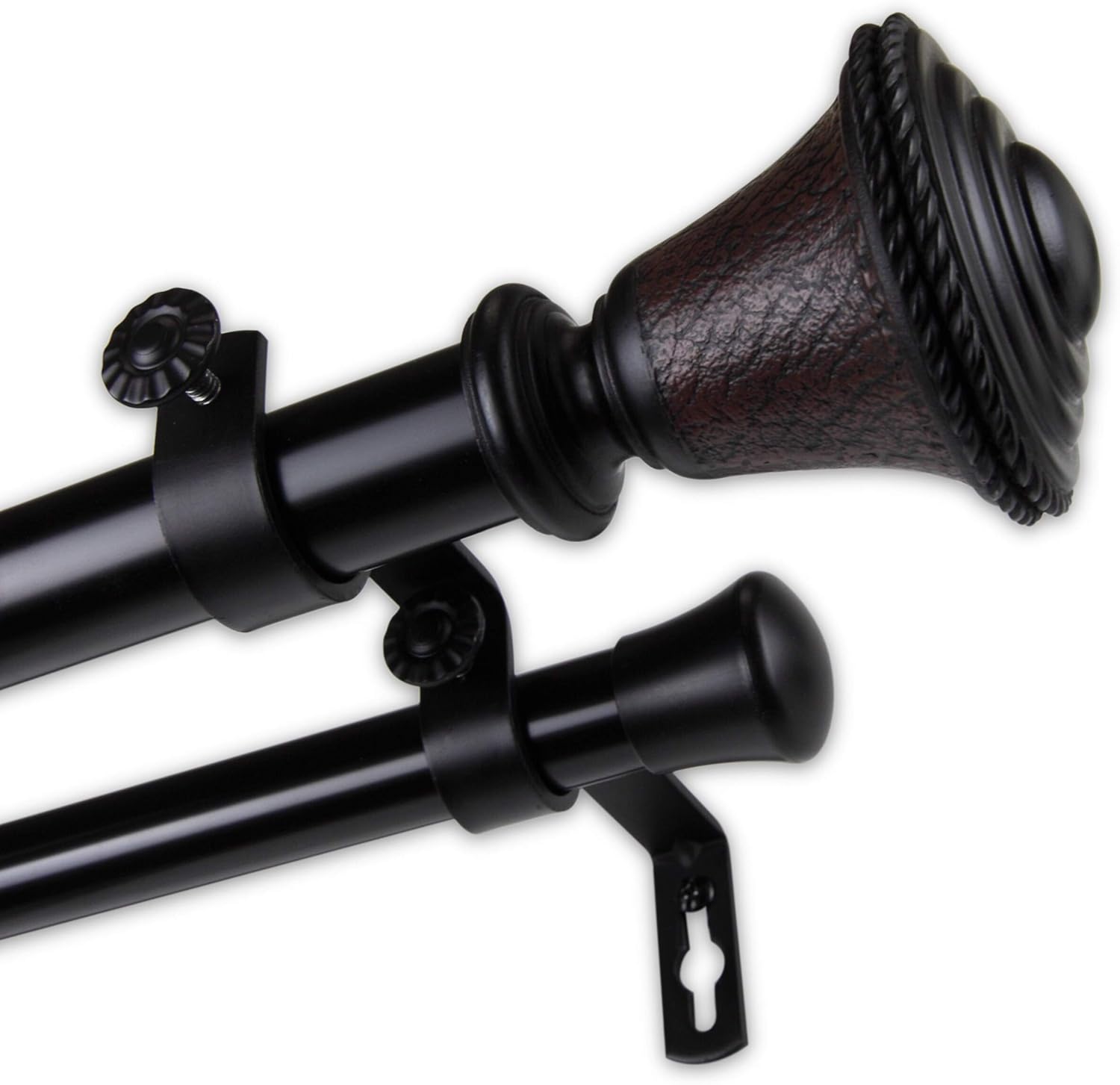 Sheridan 1 inch Diameter Adjustable Double Curtain Rod Black 66 to 120 inches N/A