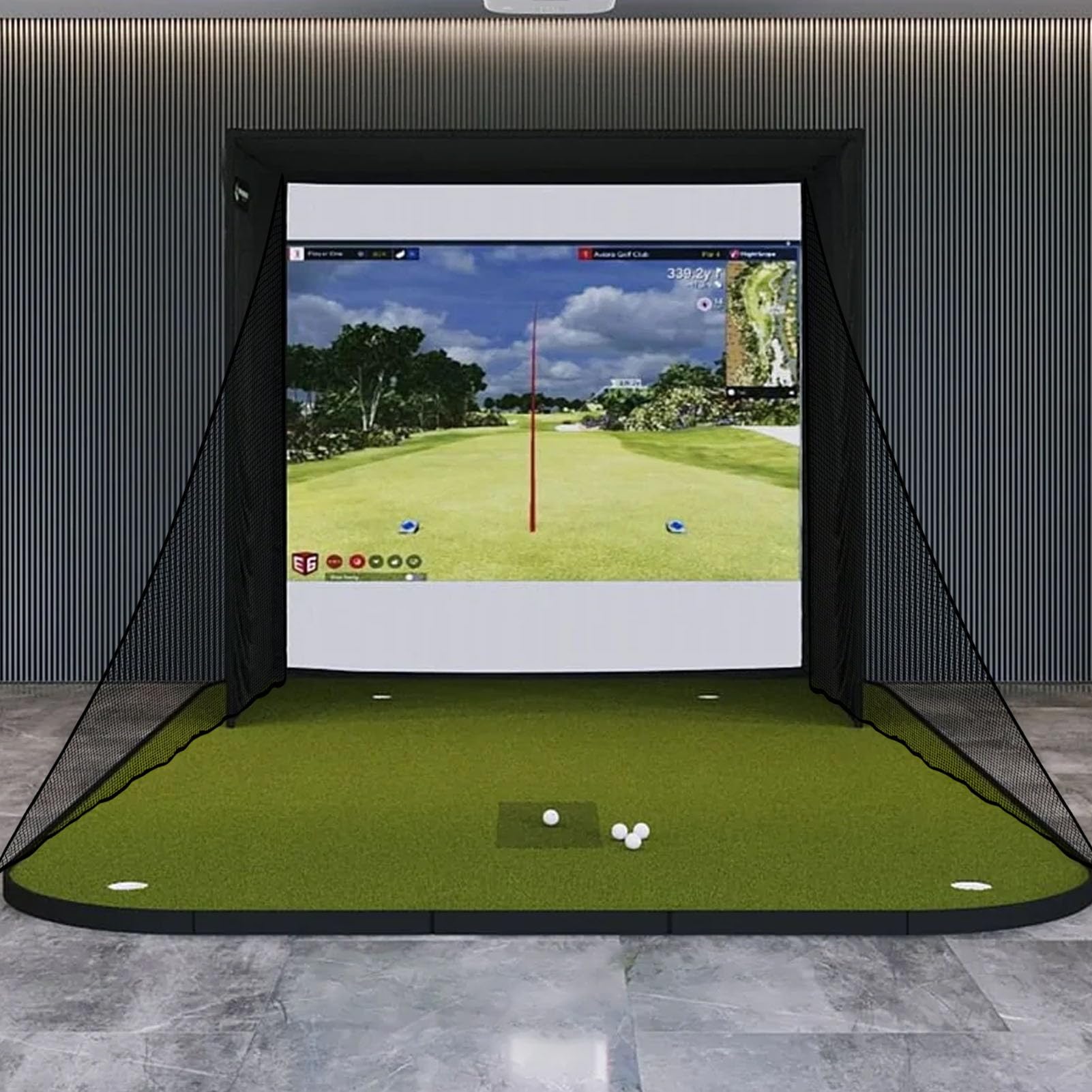 Red de Entrenamiento de Golf 2.1x2.1m con Sacoterreno Malla Deportiva para Interiores y Exteriores