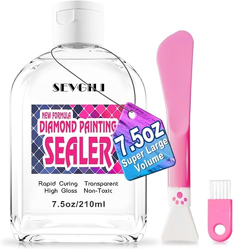 Miniatura 8 de sevgili Kits de Sellador de Pintura de Diamante 120ML (4.06 fl oz) con Pinceles, Sellador de Arte de Diamante Pegamento para Rompecabezas Accesorios