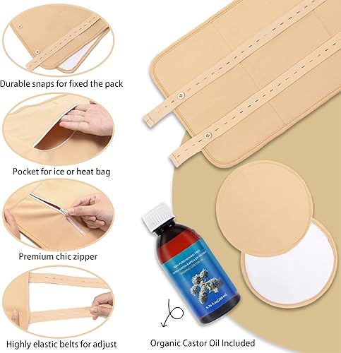 Miniatura 2 de Paquete de 4 unidades de aceite de ricino para desintoxicación del hígado, paquete de aceite de ricino para pecho de alta absorción, paquete de