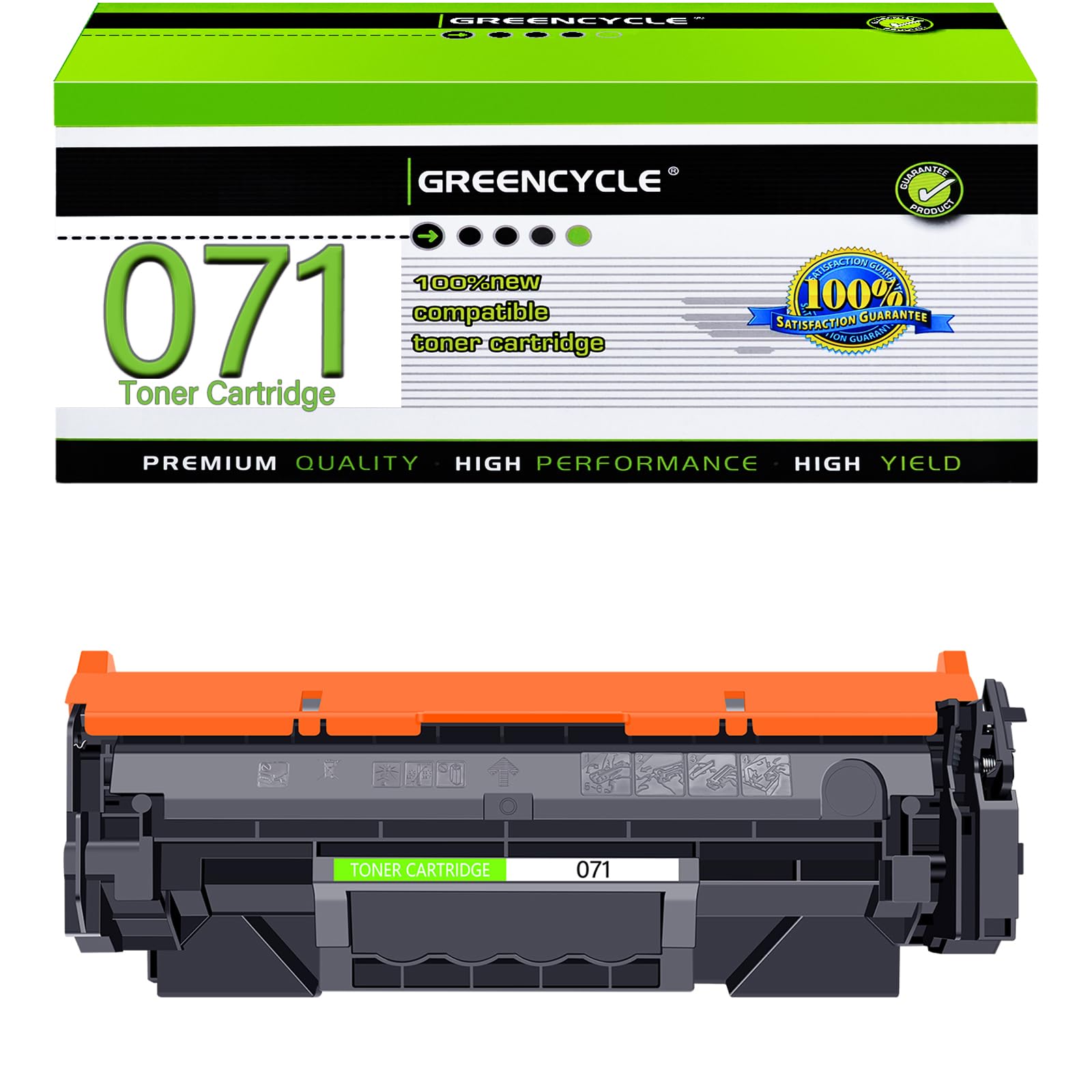 Photo 1 of 071 Compatible Replacement for Canon CRG 071 CRG-071 Black Toner Cartridge LBP122dw LBP122 LBP120 MF270 Mf272dw Mf273dw Mf275dw(1Pk,with chip Show Ink Level)