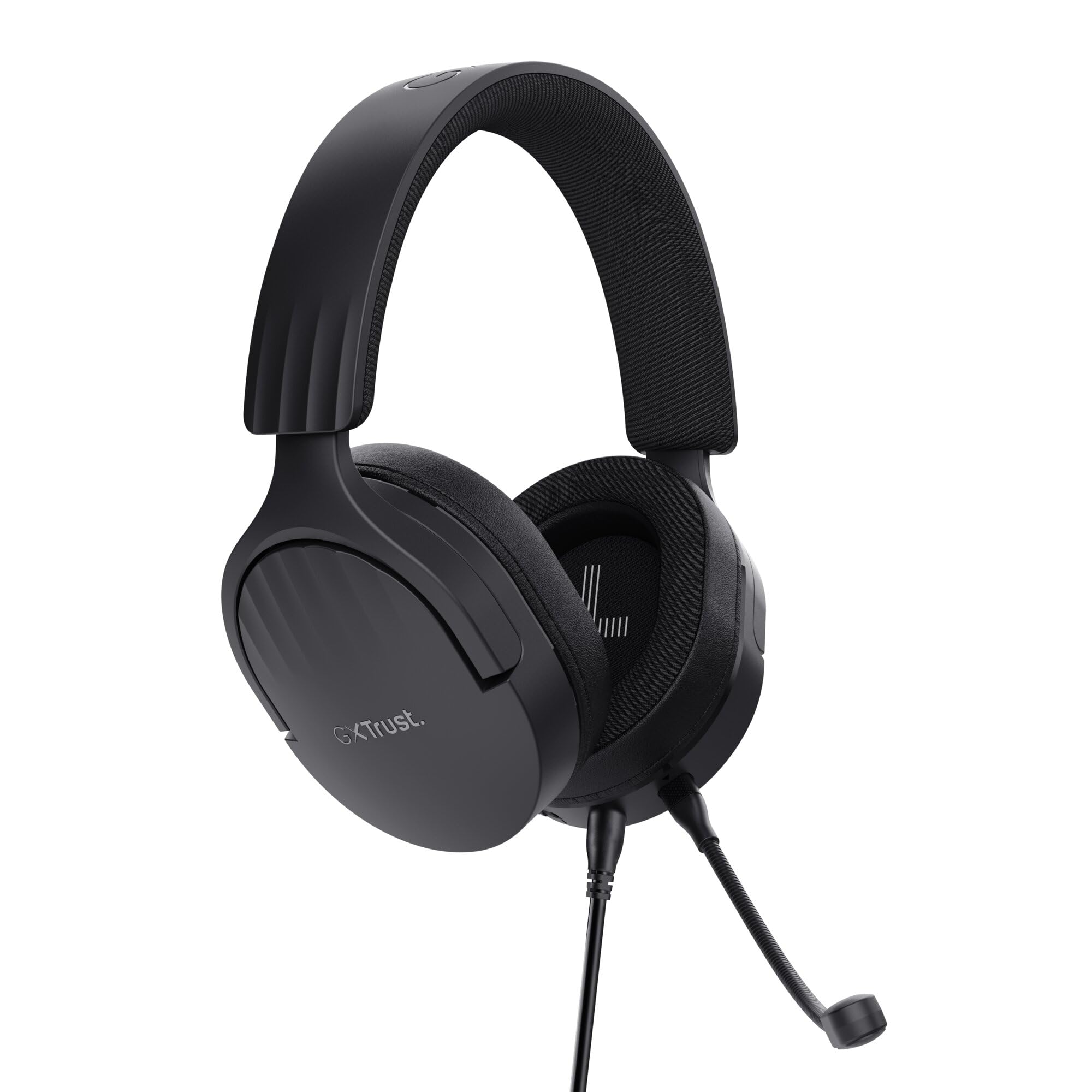 Trust Gaming GXT 489 Fayzo Cascos Gaming para PC, PS5, PS4, Xbox Series X|S, Switch, Mobile, 3.5 mm, 85% Plástico Reciclado, Auriculares Over-Ear Micrófono con Cancelación de Ruido - Negro