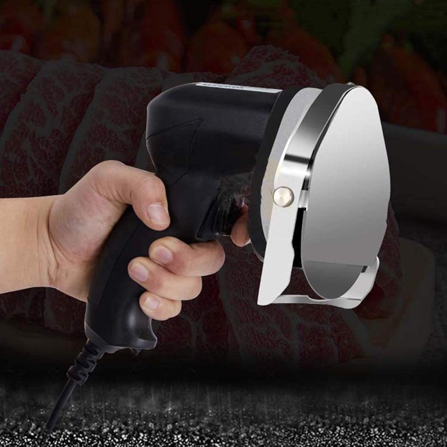 Meat Slicer Machine, Electric Kebab Knife Hand-held Barbecue Slicer Meat Cleaver Professional Stainless Steel Kebab Cutter AdjustabbbQ