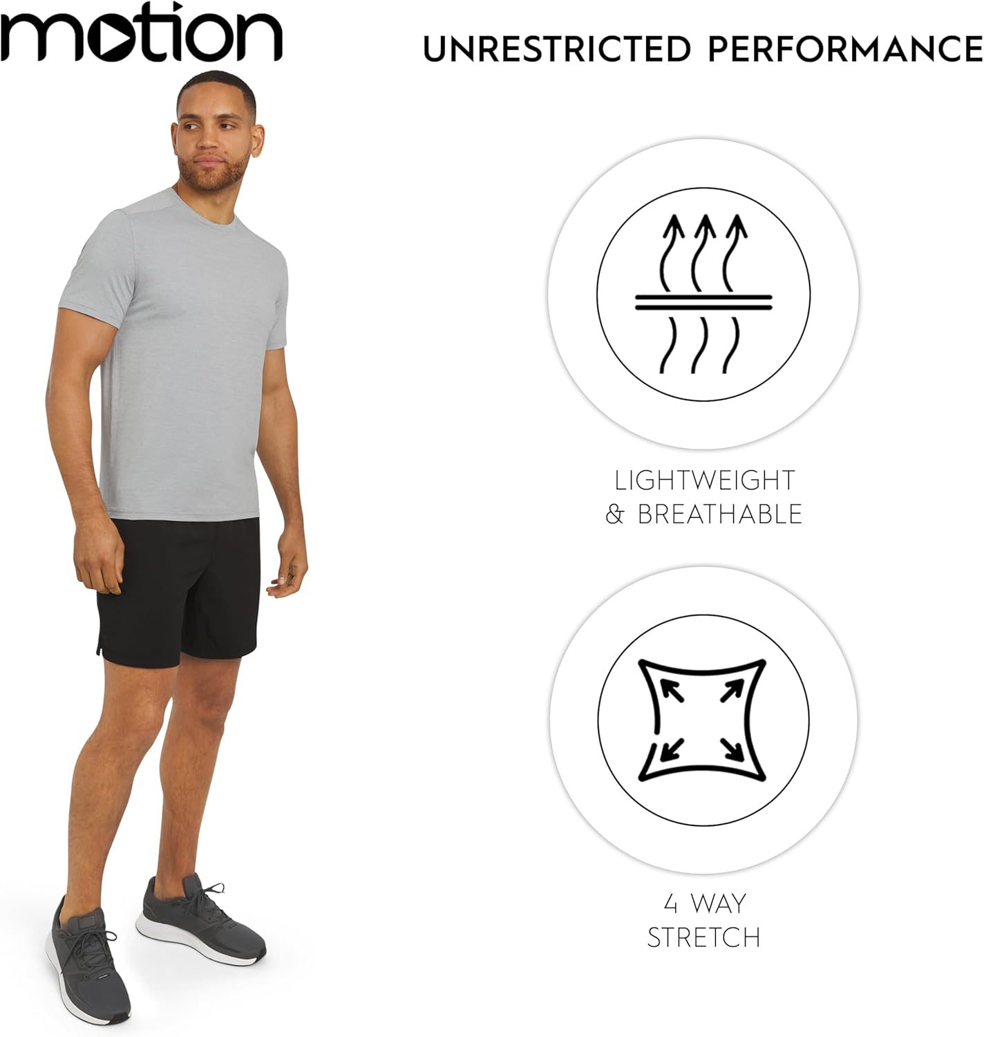 Motion Men's Slim Fit Tee Active Performance Super Soft Stretchable T-Shirt (S-XL) - Image 4