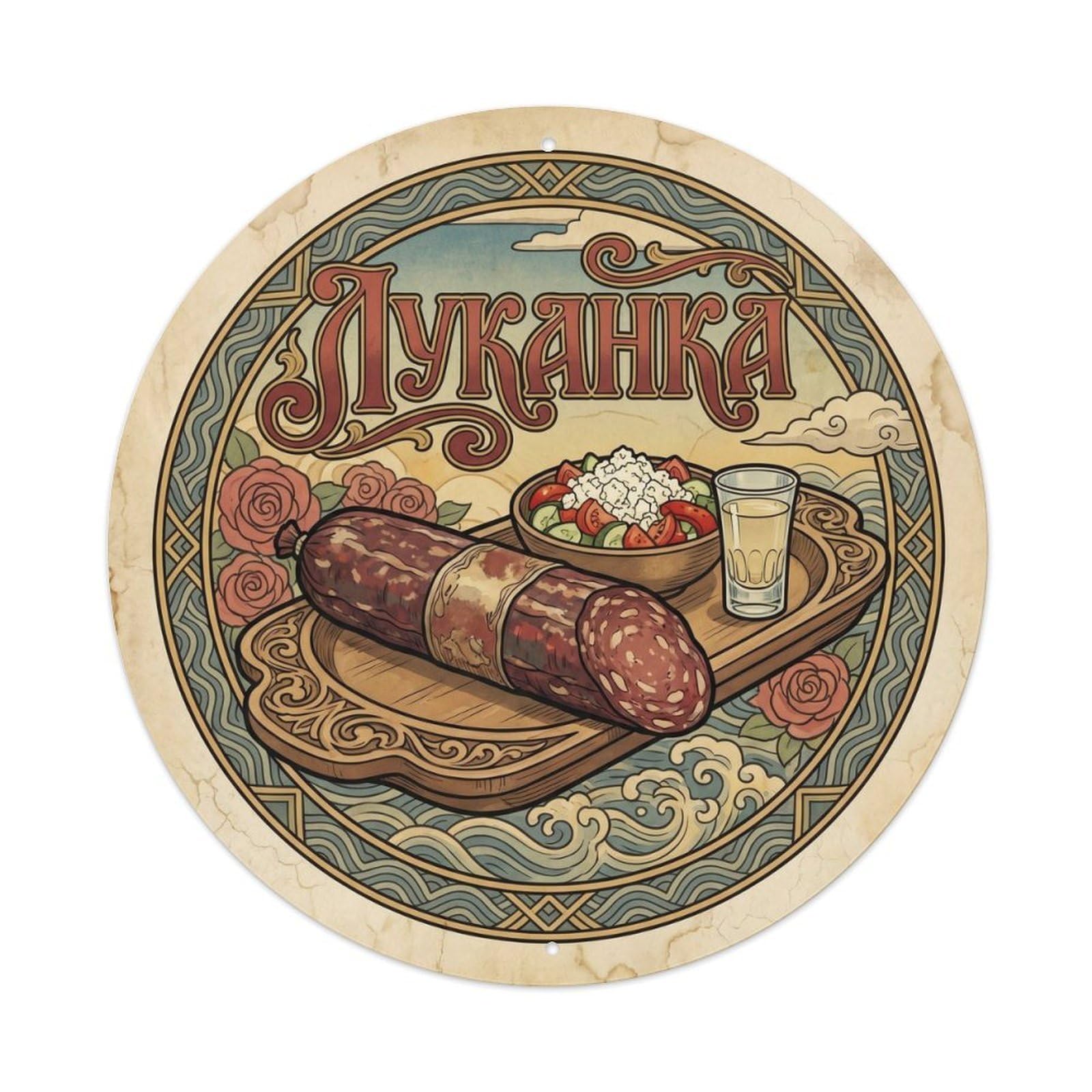 Bulgaria Food Culture Balkan Travel Bulgarian Salami Metal Tin Sign