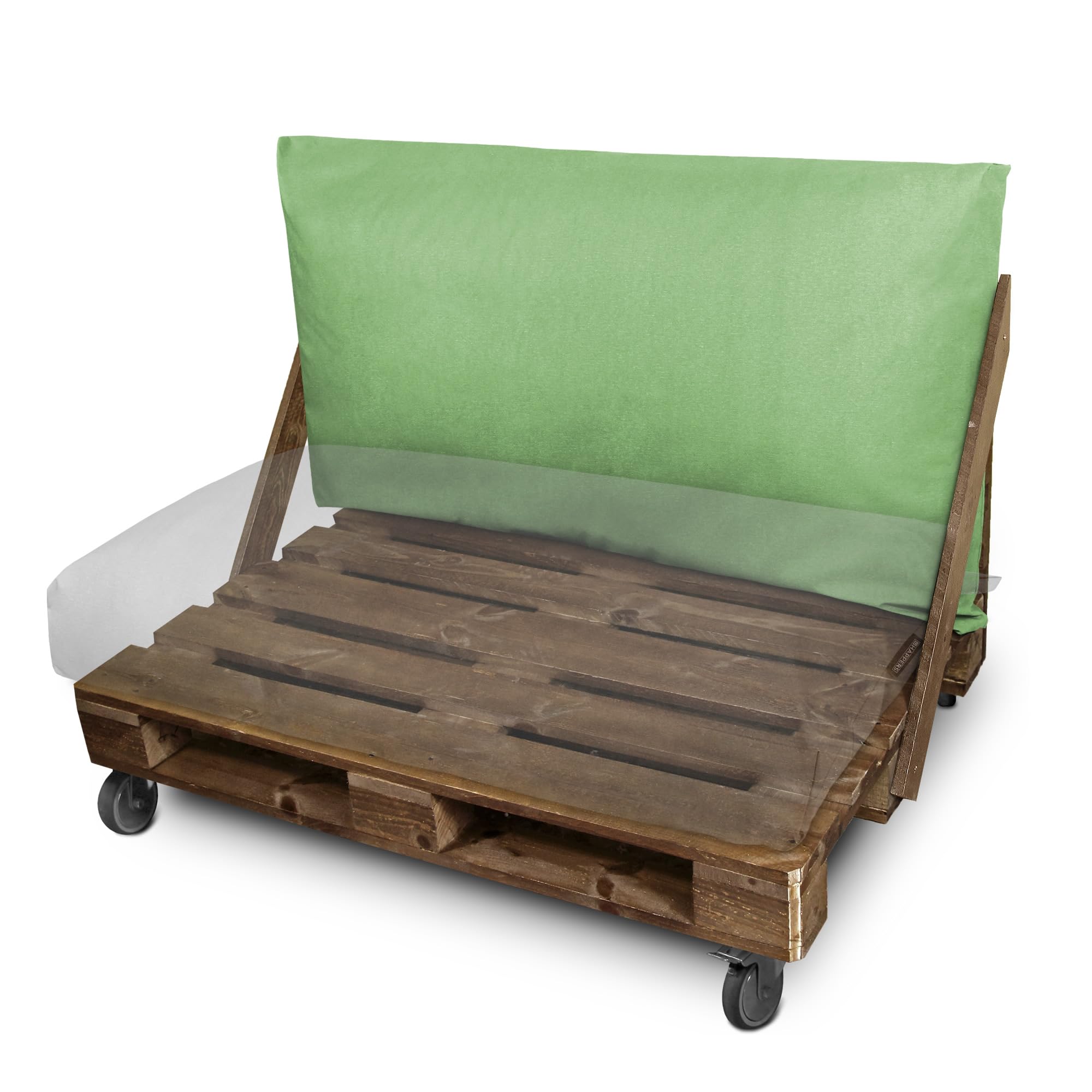Happers Cuscino per Pallet Esterno 120x60x20 cm Antimacchia Sfoderabile Lavabile Verde