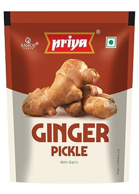 Priya Ginger Pickle with Garlic Total 700gm | 35g Each Sachet I Authentic Telugu Style Adrak Achar | Traditional South I