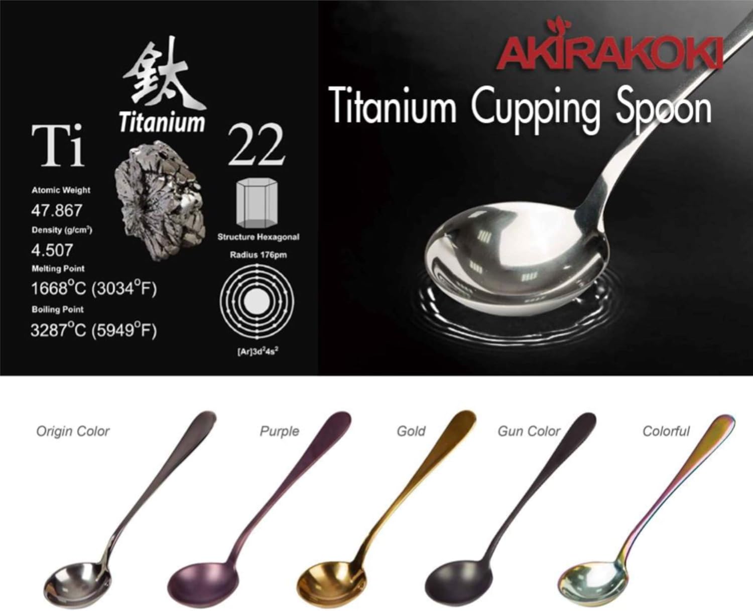 24K Gold Coffee Cupping Spoon Professional Exploring Various Origins, Refining Coffee Roast Profile