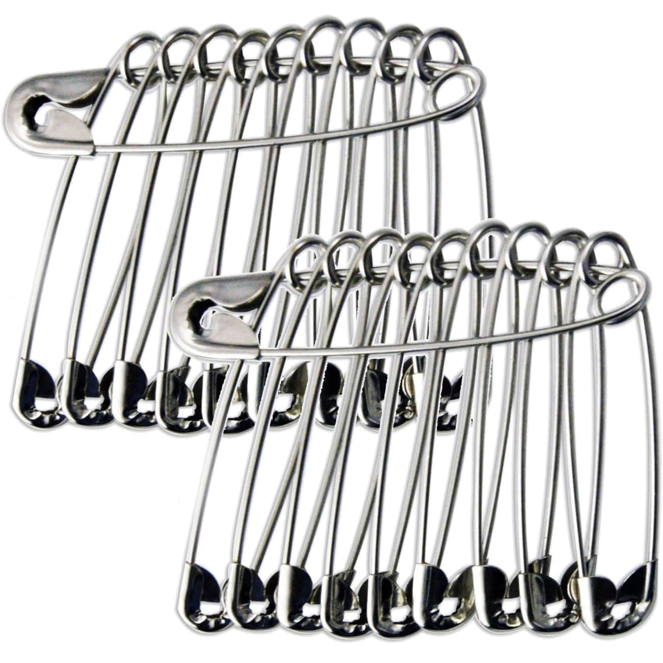 Kjzeex 50Pcs 100Pcs Safety Pins, 55Mm Large Safety Pins Nickel Plated Steel Safety Pin For Arts & Crafts, Sewing Hemming And Diy Jewellery (100)