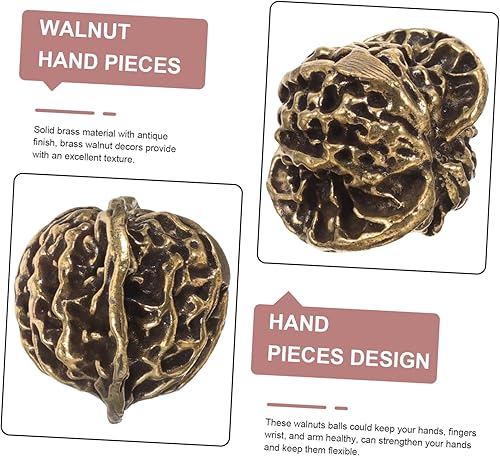 Miniatura 9 de DOITOOL Regalos 2pcs Bolas chinas Regalo Adornos de Mano Colección Nogal Artesanía Sosteniendo Sólido Decorar Balonmano Ejercicio Bola de Ejercicio