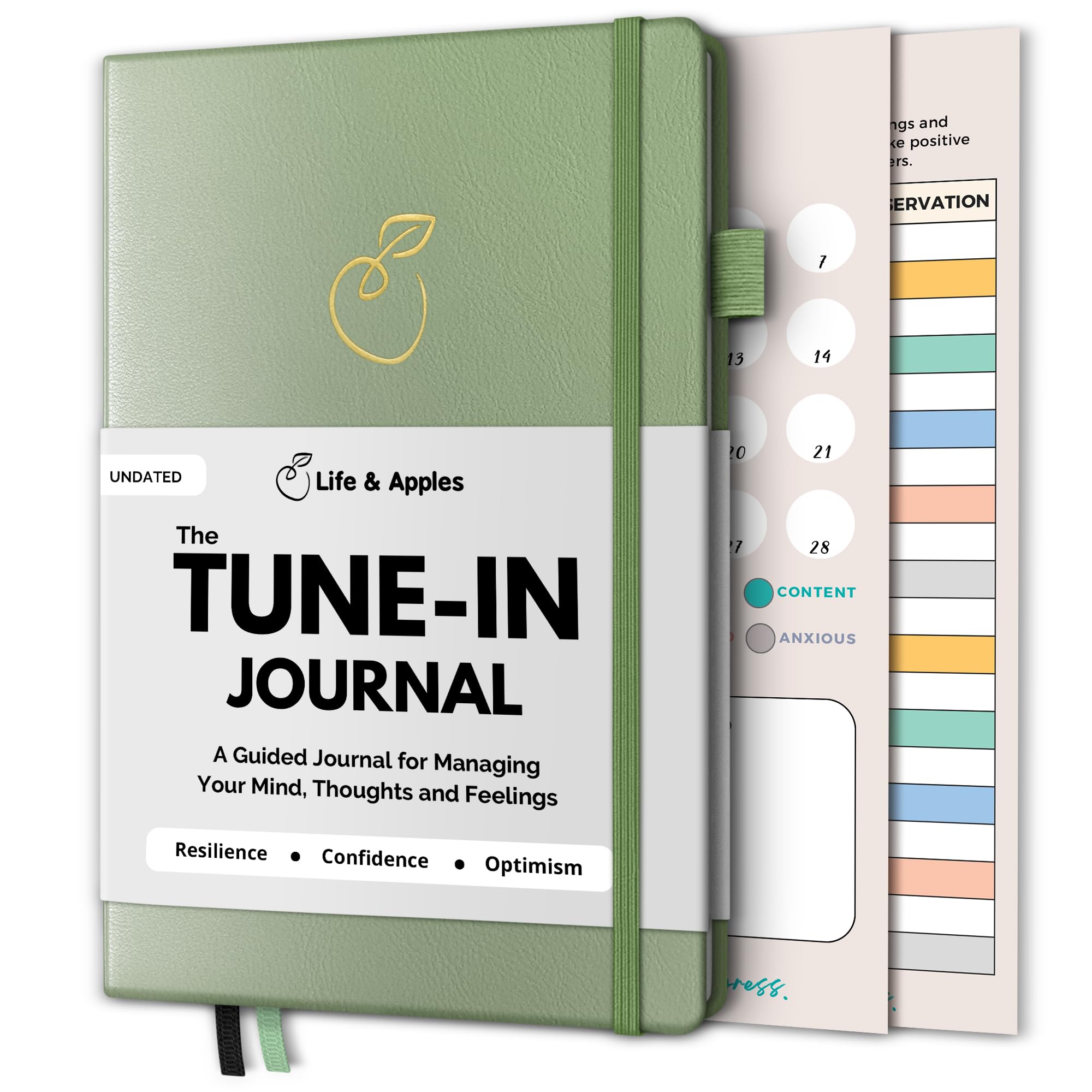 Life & Apples Journal for Women - Guided Mindfulness Journaling Notebook with prompts - for Improved Mental Health, Less Anxiety & Stress, More