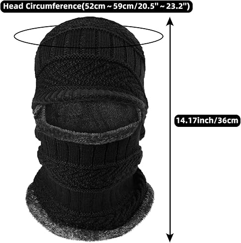 Miniatura 2 de Syhood Knitted Balaclava Beanie Hat Winter Neck Warmer Ski Face Cover Neck Gaiter