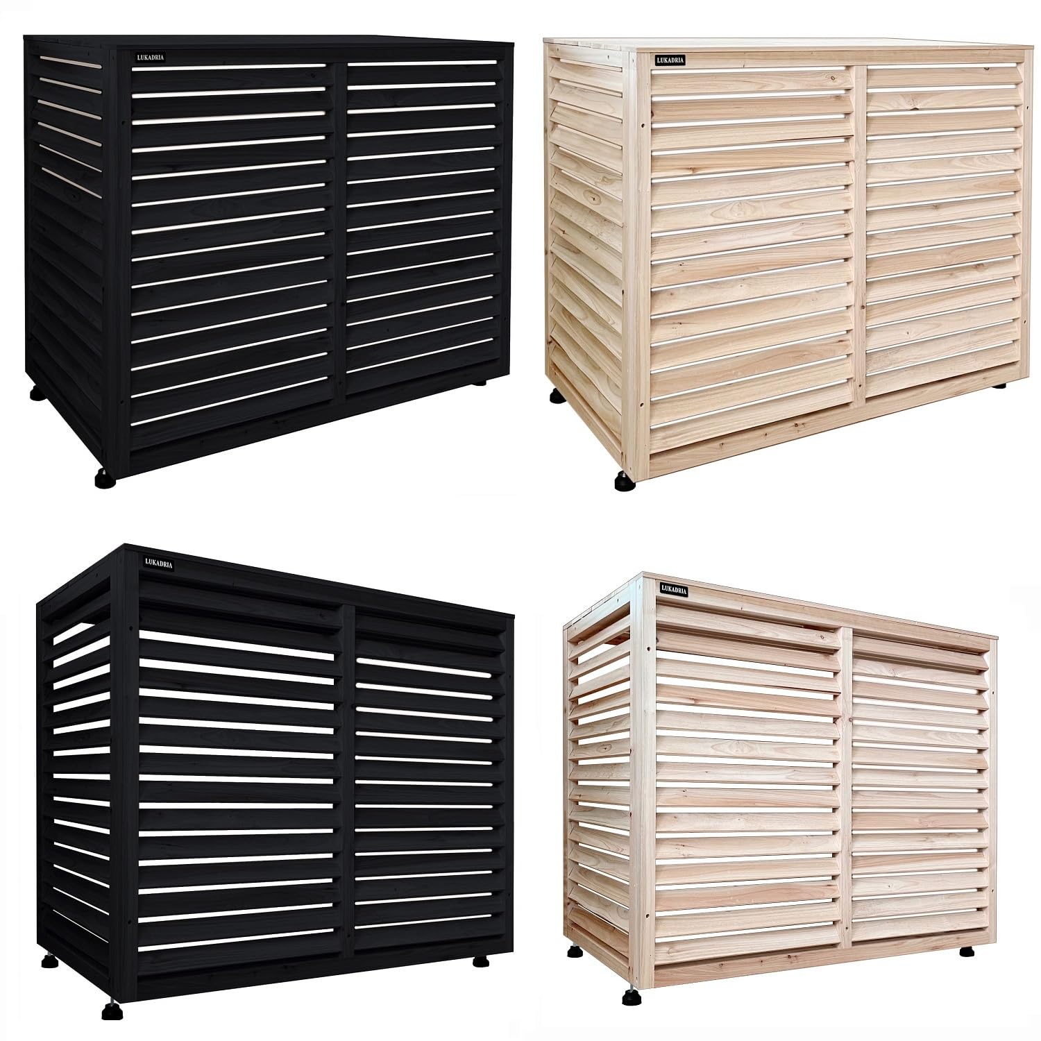 Revêtement brise-vue en bois pour appareils extérieurs, climatisation ou pompe à chaleur (anthracite)