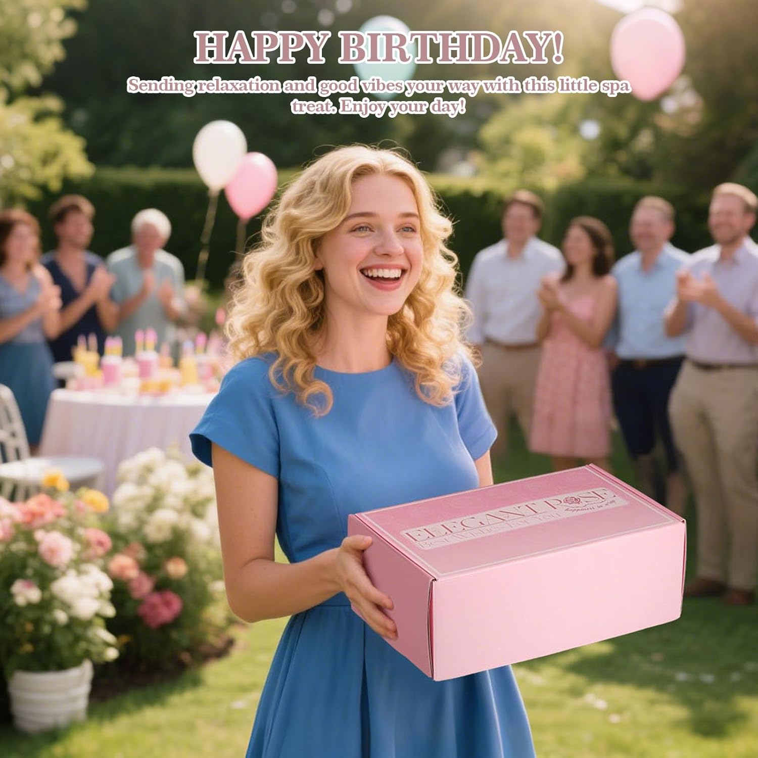 Gift for Womens Birthday Gifts for Women Self Care - Rose Pink Relaxation Gifts Spa Gift Basket Self Care Package for Women, Thinking of You Gift for Her Mom Wife Sister Girlfriend Best Friend - Image 5