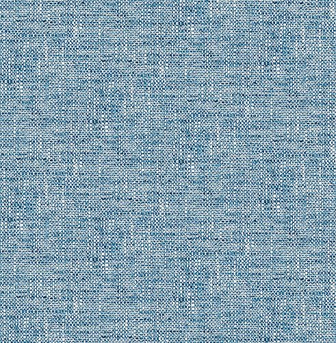 NuWallpaper Navy Poplin Texture Peel & Stick Wallpaper NU2918, 1, 52.1 x 548.6 cm