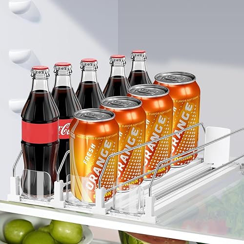 Miniatura 7 de asika Organizador de bebidas para refrigerador, dispensador de latas de soda de ancho ajustable para organizadores y almacenamiento de refrigerador,