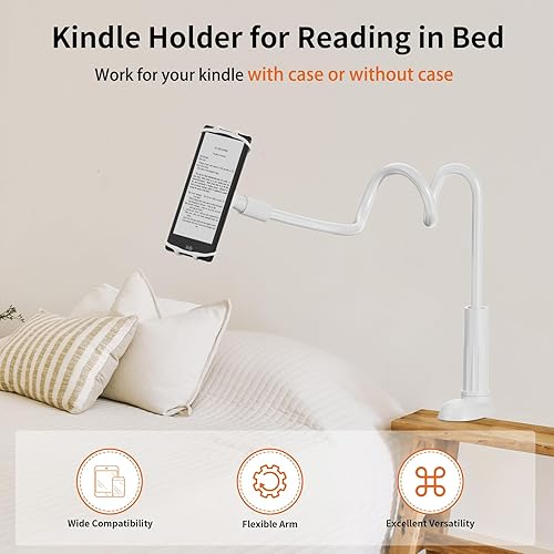 Miniatura 2 de Soporte para Kindle de cuello de cisne para leer en la cama  antideslizante Soporte de teléfono para cama, accesorios de soporte Kindle Paperwhite,