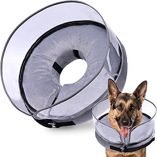 BARKLESS Dog Cone, Inflatable Dog Cone After Surgery for Small Medium Large Dogs, Soft Cones with Enhanced Anti-Licking Guard Shield for Pets, Protective Dog Donut Collar