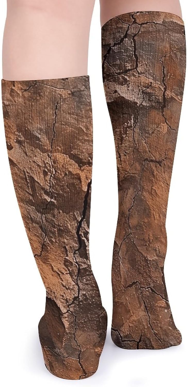 Breathable Boot Sock Brown And Copper Socks for Women Men Cotton Sock Moisture-Wicking Warm Stockings Casual Long Socks for Hiking Work Sports 5 Pairs