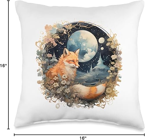 Miniatura 6 de Cozy Woodland Nursery Accent Moonlight Fox - Almohada de 18 x 18 pulgadas, multicolor