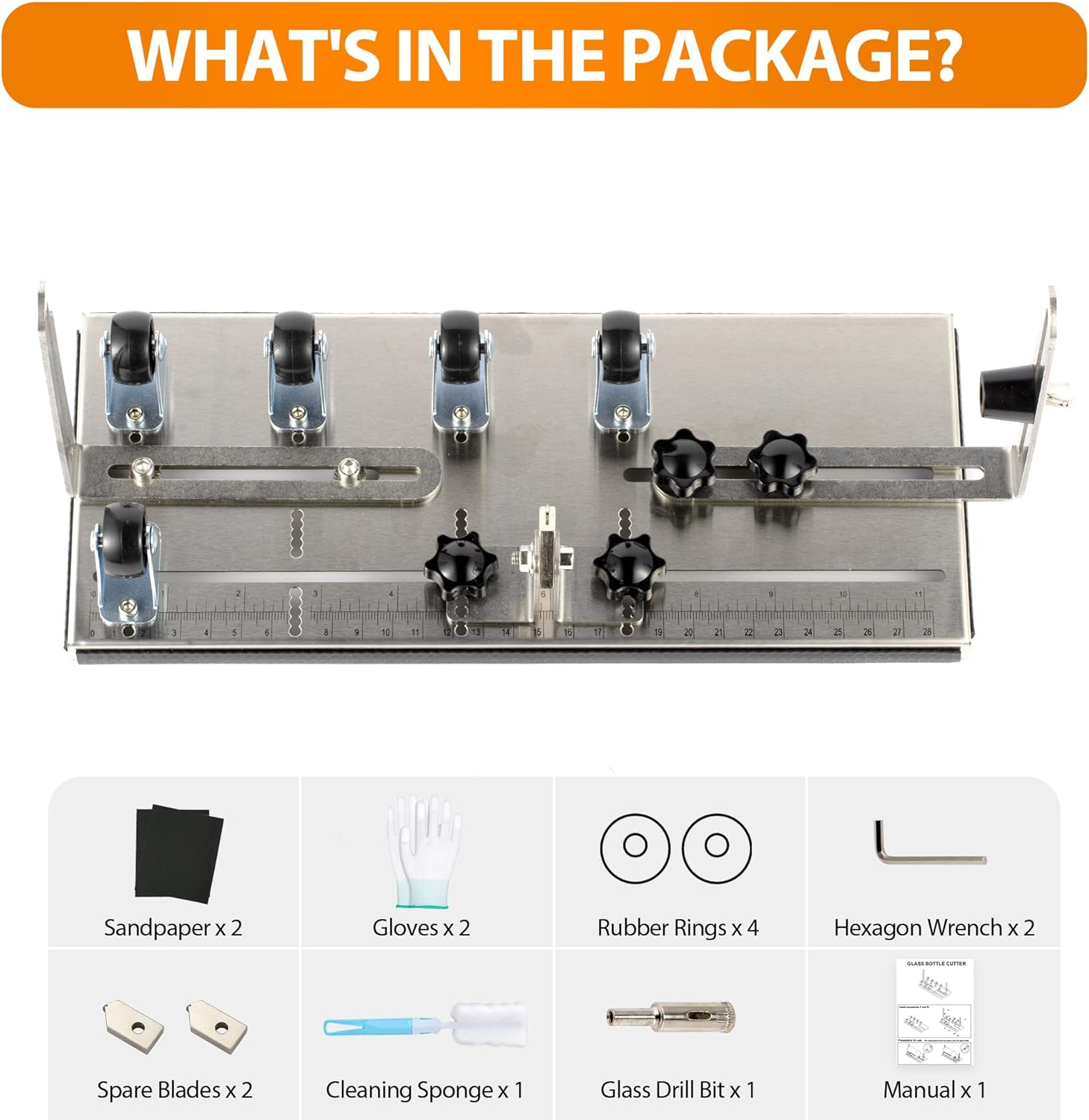 INTHEEND Glass Bottle Cutter, Glass Cutter for Bottles, Bottle Cutting Tool Kit for Round Bottle, DIY Bottle Cutting Machine for Cutting Wine, Beer, Liquor, Whiskey Bottles with Safety Accessories