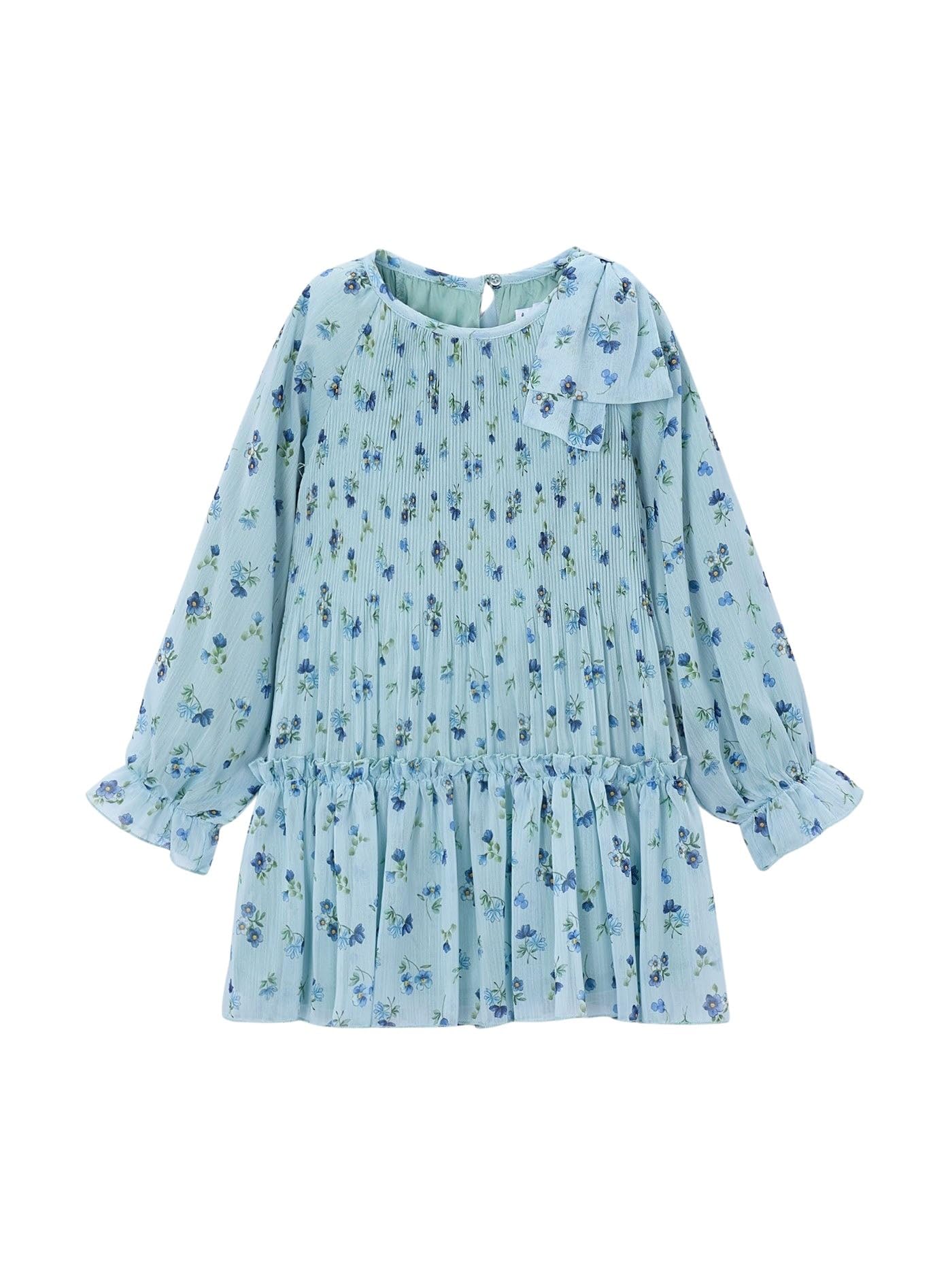 Mayoral Vestido Plisado Estampado para niña Anis