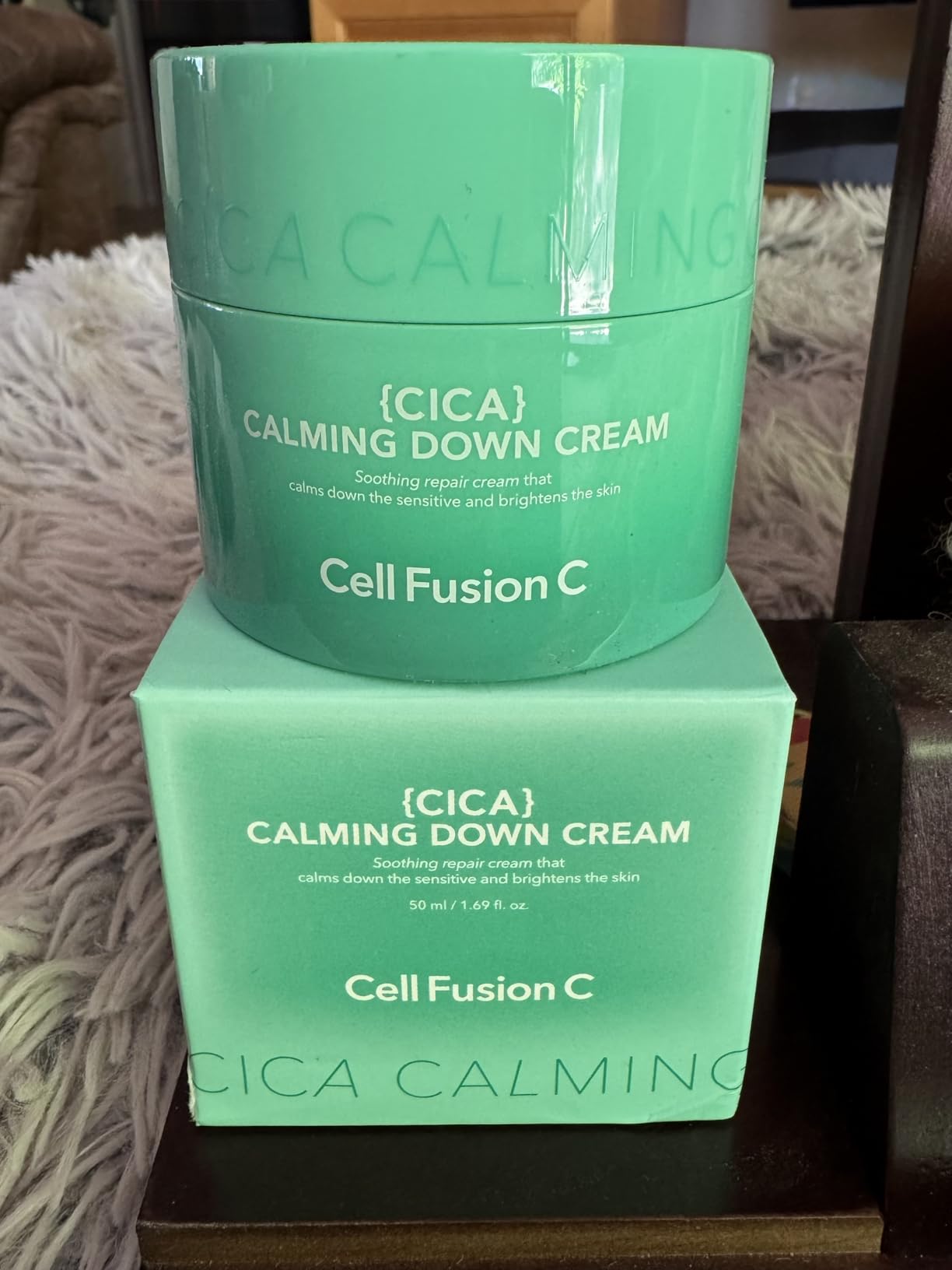 Cell Fusion C Calming Down Cream, CICA, Redness Relieving Moisturizer for Sensitive Skin, Green Color Correcting, Centella Asiatica, 50ml / 1.69 fl.oz