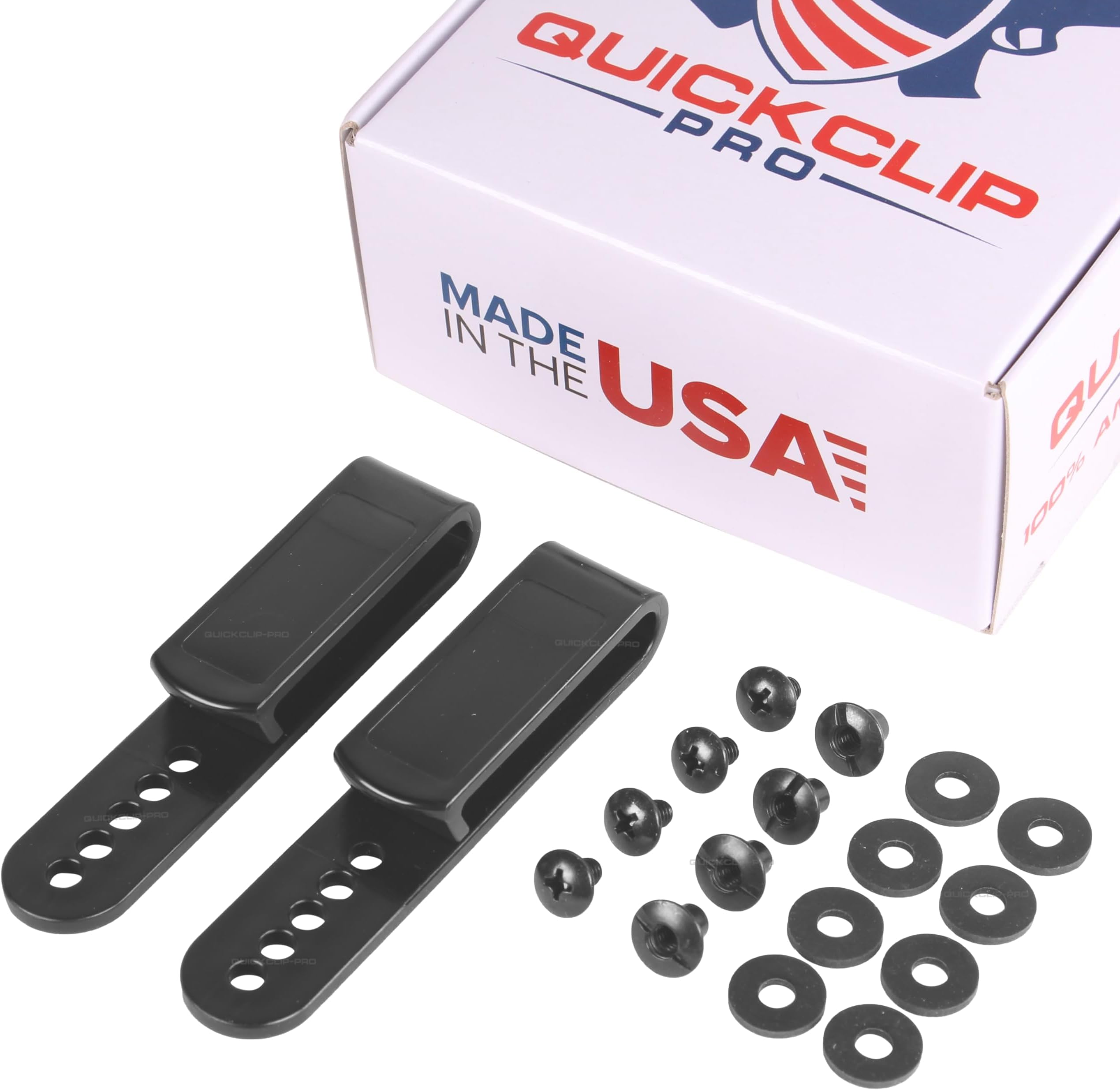 Grip Hook Fit 1.5'' & 1.75'' Belt - 5 Pre-Drilled Hole Tuckable Clip for IWB OWB Kydex, Leather, Hybrid Holster Making - Sheath Grip Hook with Hardware