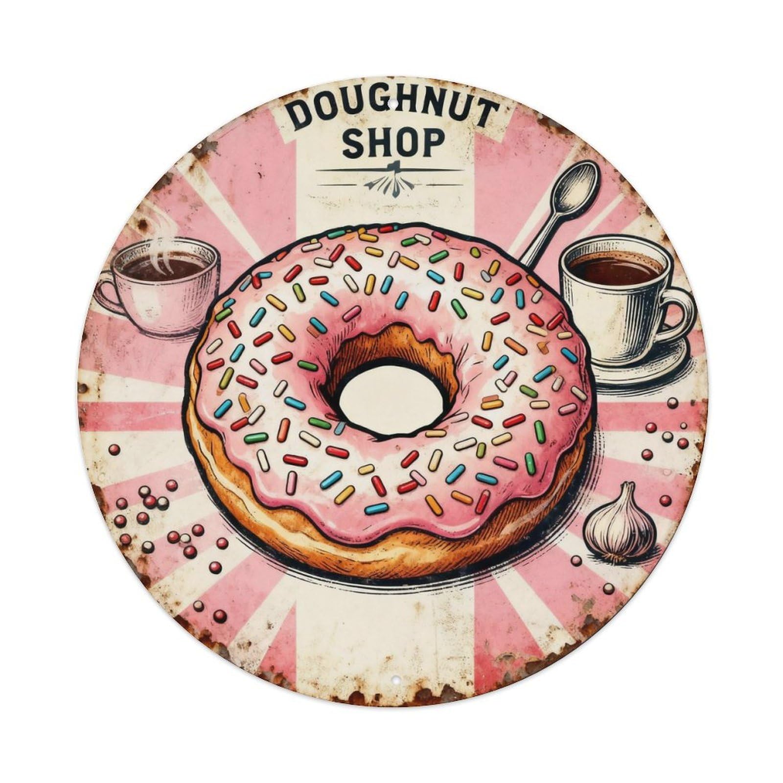 Donut Shop Vintage Tin Sign Metal Tin Sign Plaque