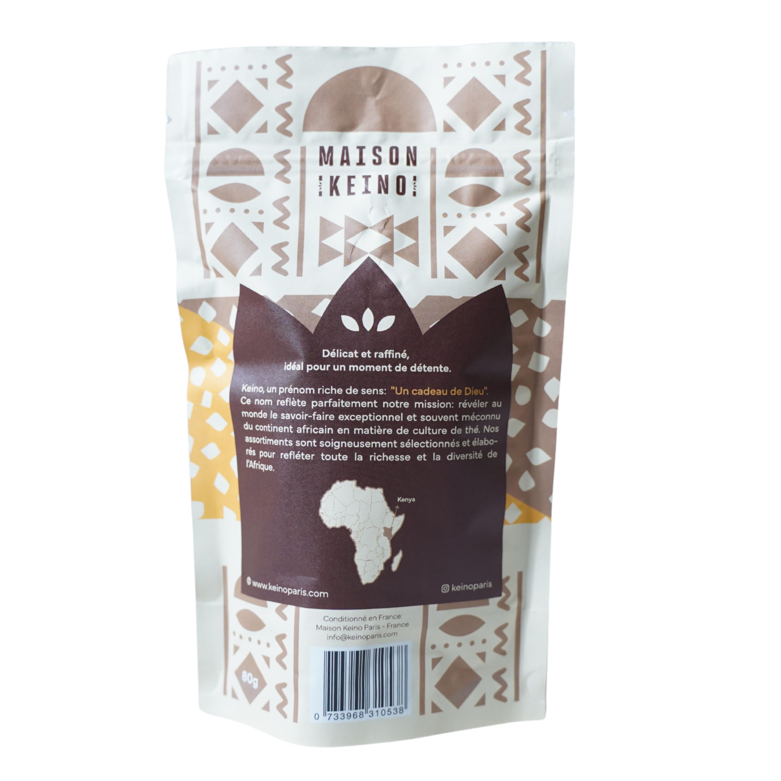 Maison Keino Thé Blanc Bio du Kenya – Bourgeons et Premières Feuilles Récoltés à la Main – Goût Floral et Délicat – Riche en Antioxydants – Sachet Refermable 80g – Récolte Fine