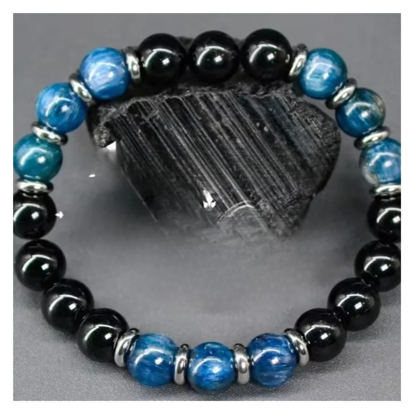 Genérico Pulsera con cuentas de colores for mujer y hombre, piedra ojo tigre, amatista, turquesa, joyería