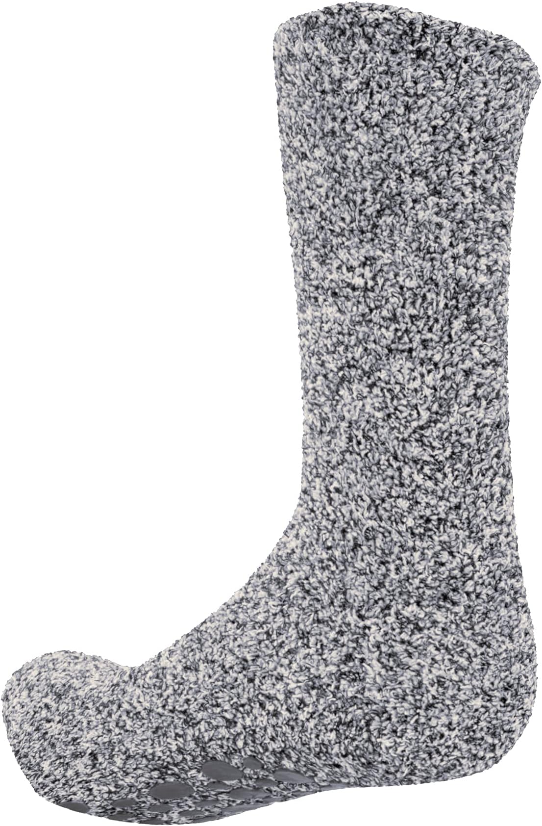 Floso® Mens Warm Slipper Socks with Rubber Non Slip Grip (8-12) (Gray)