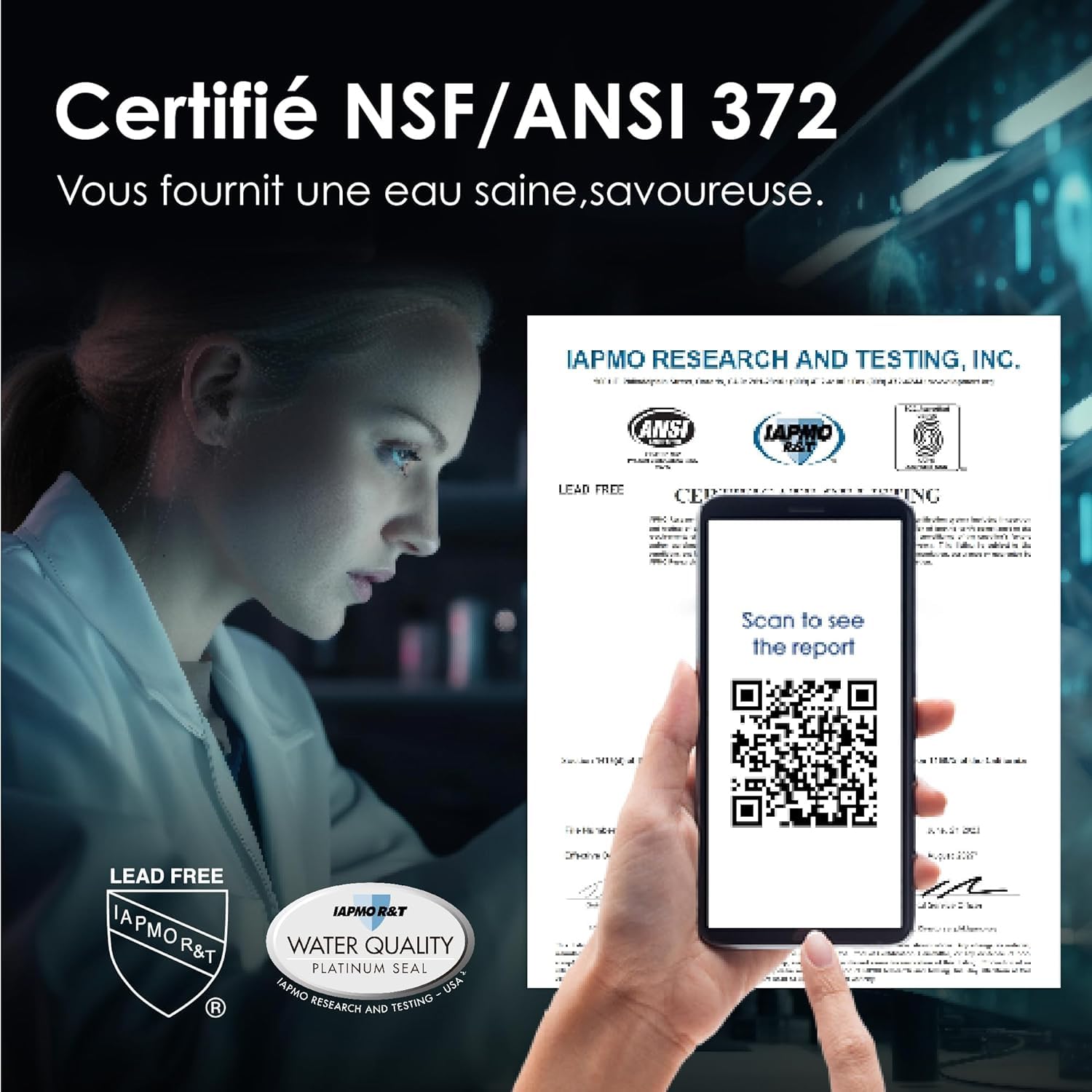 Waterdrop WD-A1 NSF/ANSI 372 certification