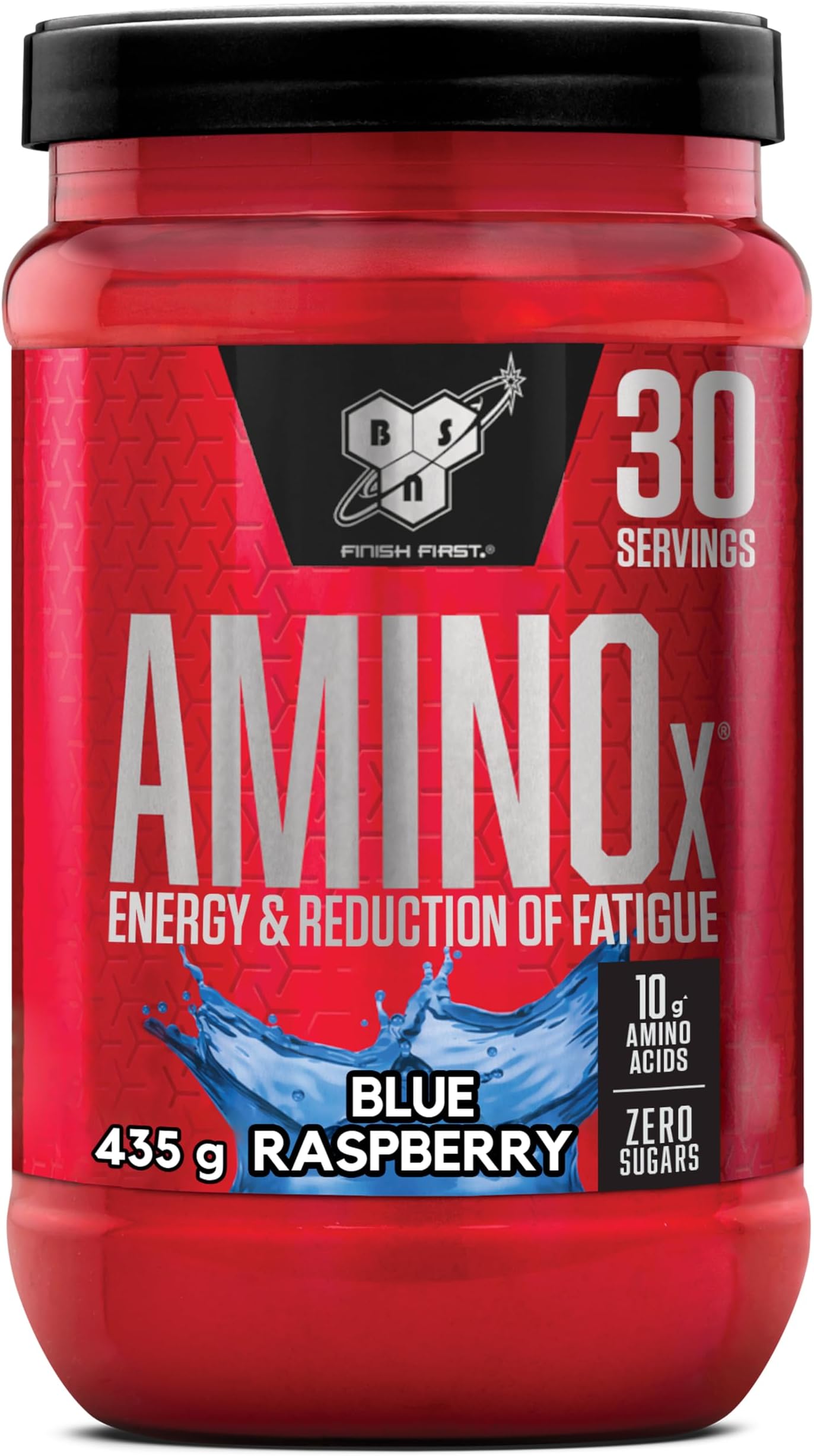 BSN Nutrition Amino X Supplement with Vitamin D, Vitamin B6 and Amino Acids,Blue Raspberry Flavour, 30 Servings, 435 g