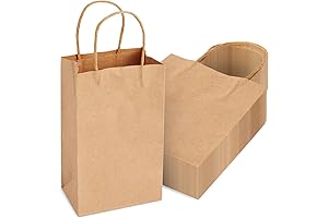 Juvale Small Kraft Bags with Handles: Perfect for Favors, Groceries, and More