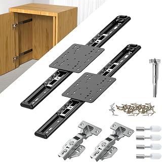 Pocket Door Slide Concealed Hardware Kit for Cabinet Wardrobe, 12in 2-Pack