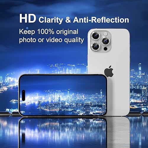 Miniatura 48 de Misea [3+1] Protector de lente de cámara para iPhone 14 Pro/iPhone 14 Pro Max, protector de pantalla de vidrio templado 9H, protector de pantalla