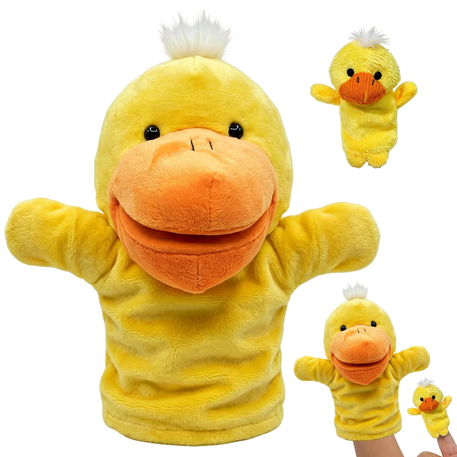 2 Pcs Theatrical Hand Puppets, Finger and Hand Puppet Performance Props