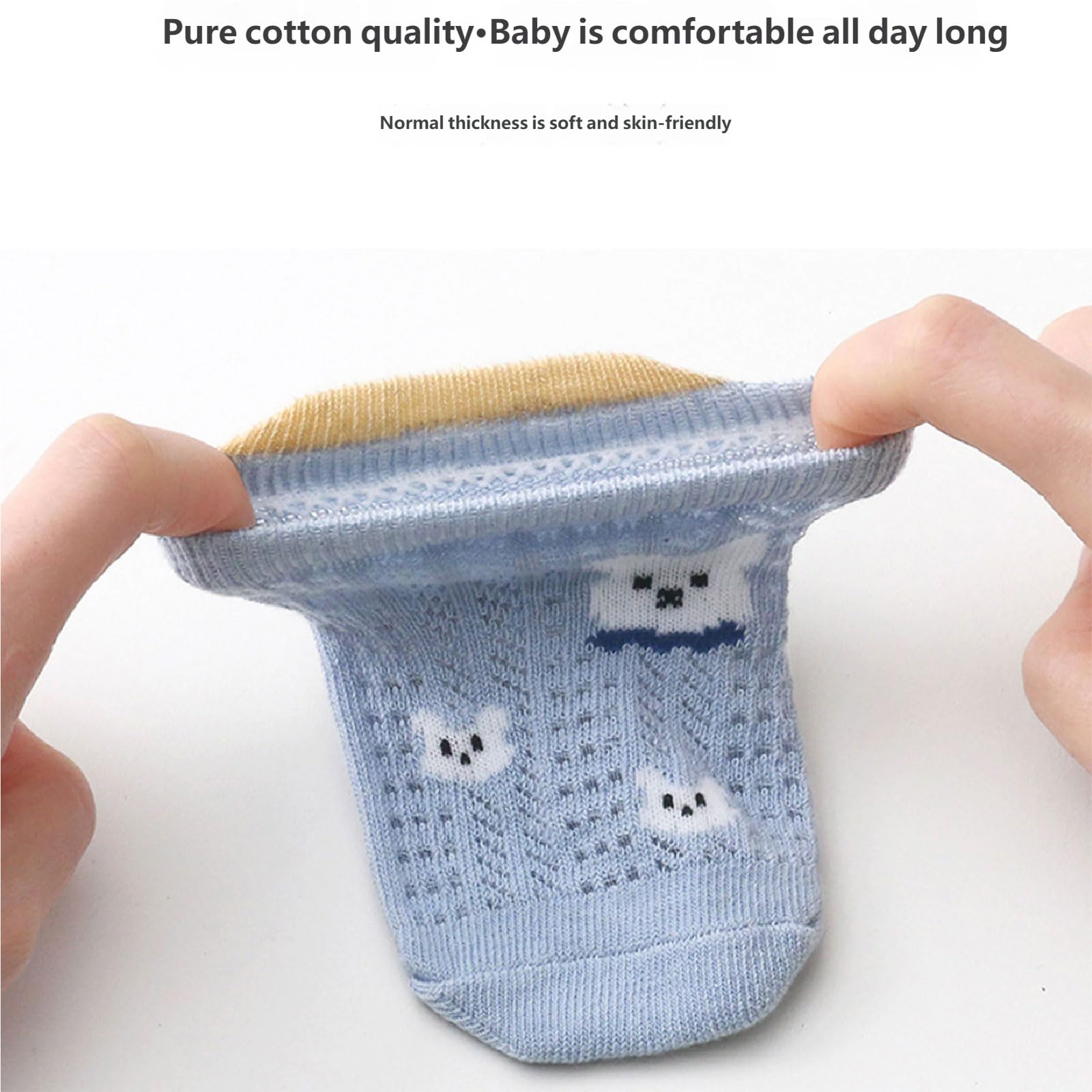 5 pares de calcetines de piso para niños pequeños, diseño de malla, cómodos calcetines para primeros caminantes con puntos de tracción, malla para niños pequeños