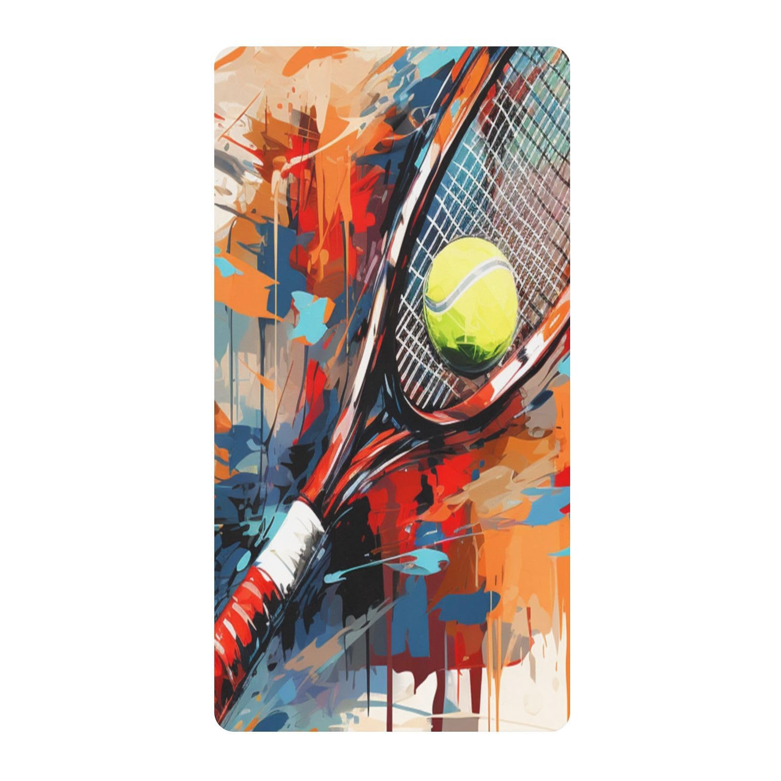 Tenis Azul Colorido Pintura Sábana de Cuna para Niños Pequeños,Sábanas de Algodón Suave para Bebés Aptas para Colchón Corralito