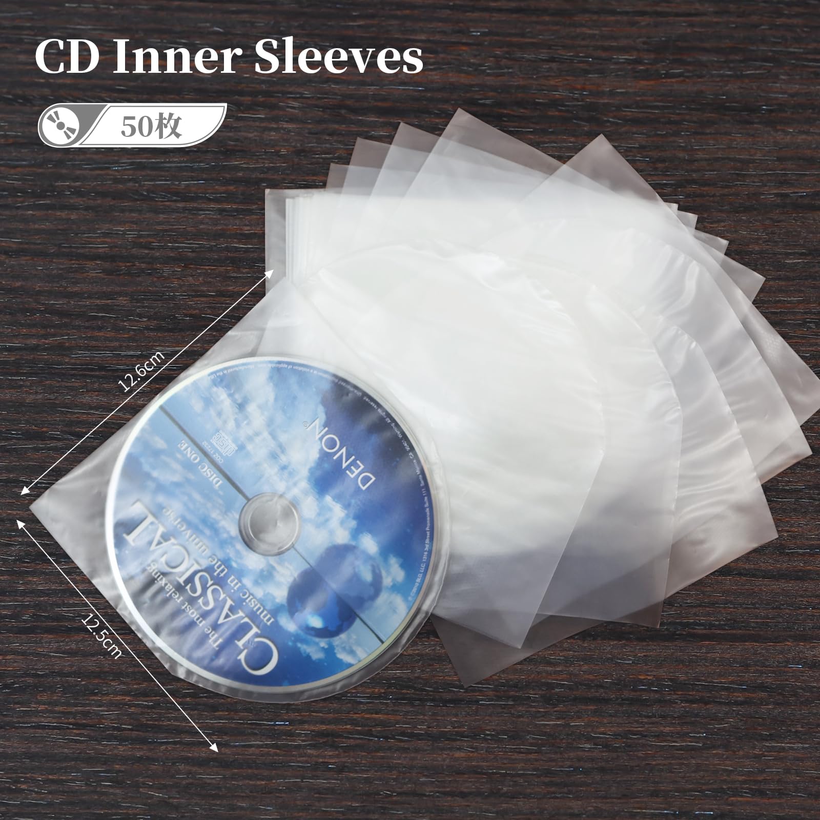 50 szt. Mini LP antystatyczne plastikowe okładki wewnętrzne CD do segregatorów do przechowywania płyt CD i DVD