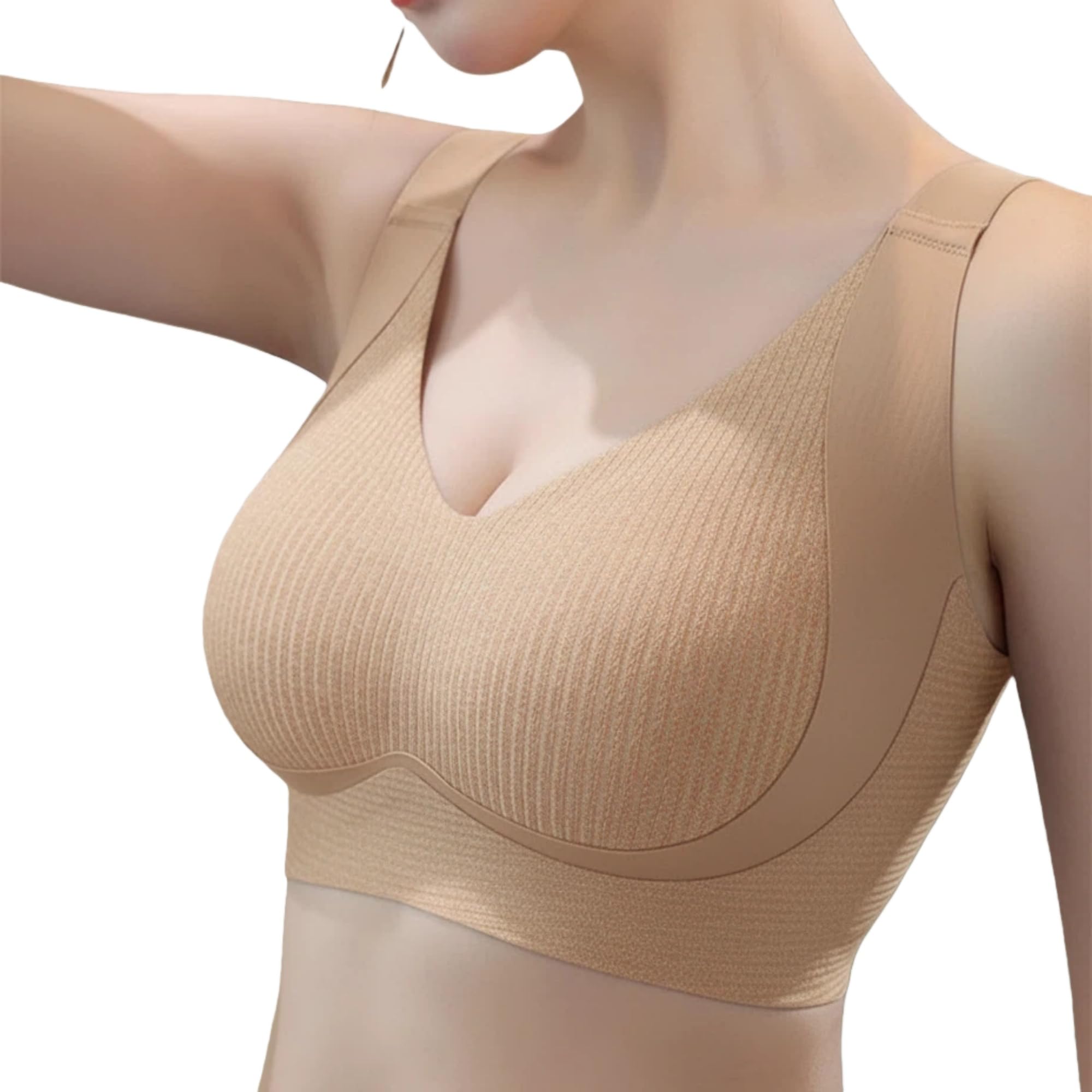 Full-Coverage Non-Wired Womens Bra with Lift and Push-up Effect