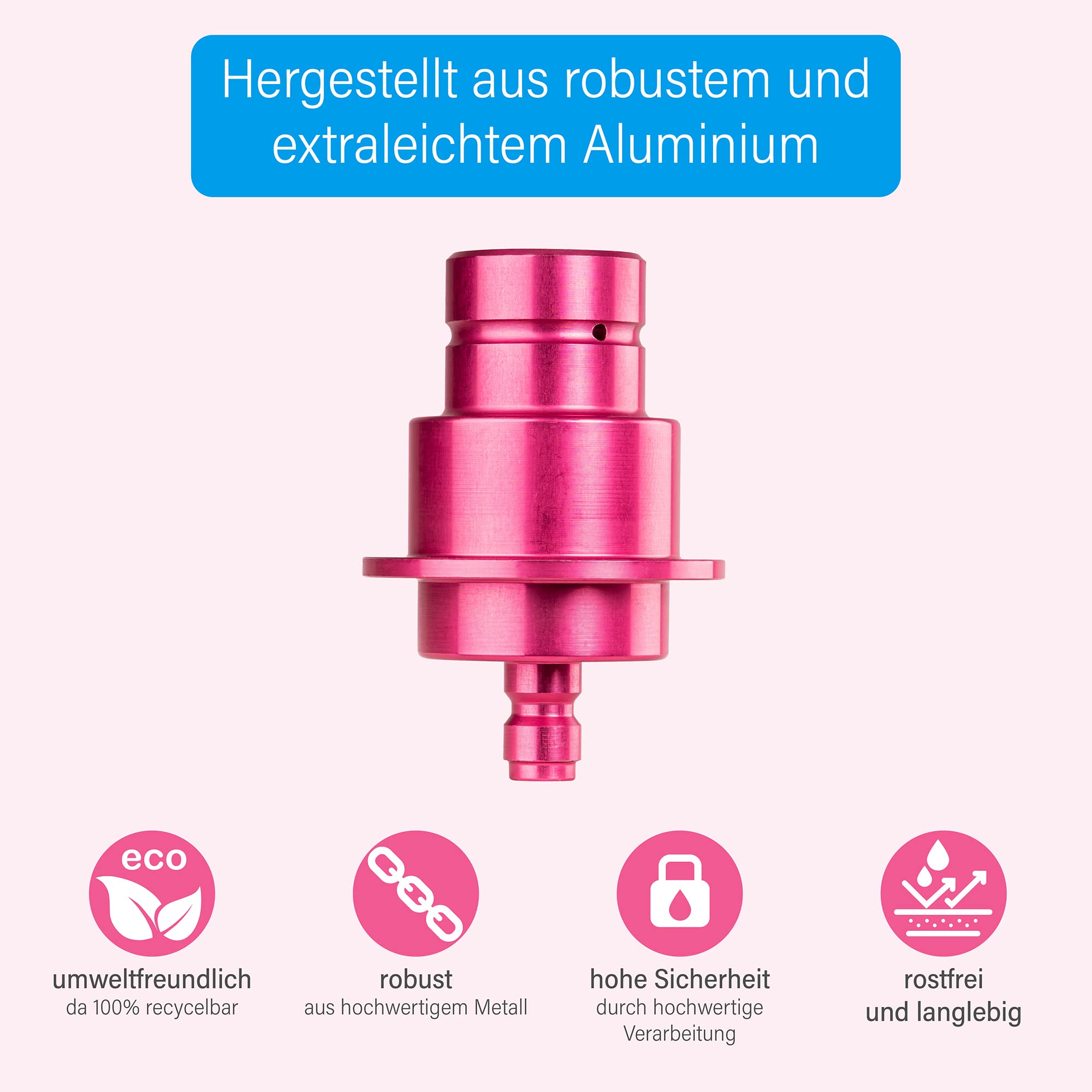 CO2 Adapter-Hochdruckschlauch für Sodastream DUO QUICK CONNECT QC | Für Anschluss an grössere CO2 Flaschen, Kohlensäureflasche | Wassersprudler CO2 Schlauch | (DUO)