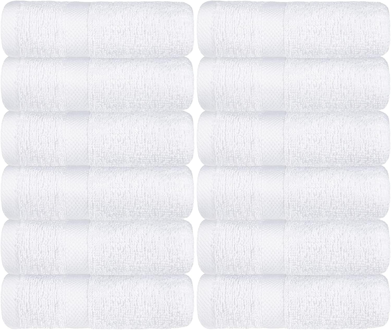 ANTONIA Towels White Salon Towels, Pack of 12 (Not Bleach Proof, 16 x 27 Inches) Highly Absorbent Towels for Hand, Gym, Beauty, Spa, and Home Hair Care