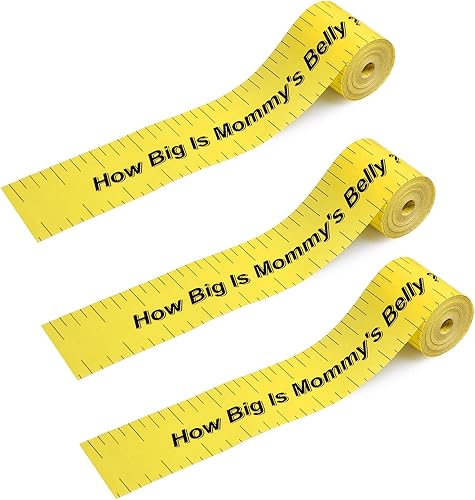 Miniatura 6 de ABOAT 2 rollos de cinta métrica de vientre para suministros de fiesta de juegos de baby shower, total 300 pies